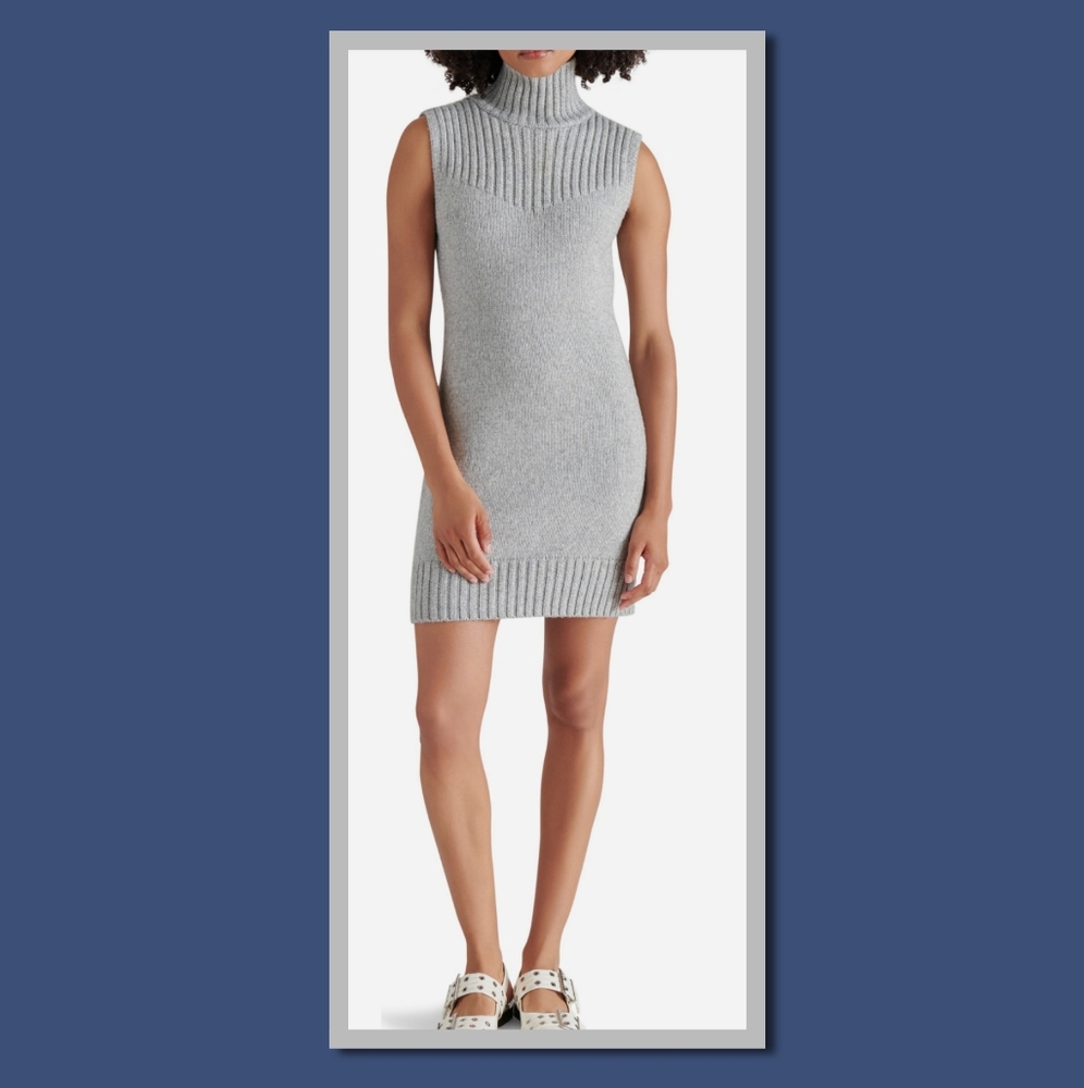 STEVE MADDEN KARISSA SLEEVELESS MINI SWEATER DRESS